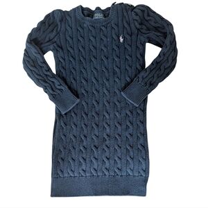 Girls Polo Ralph Lauren Navy Blue Cable Knit Sweater- Size Small